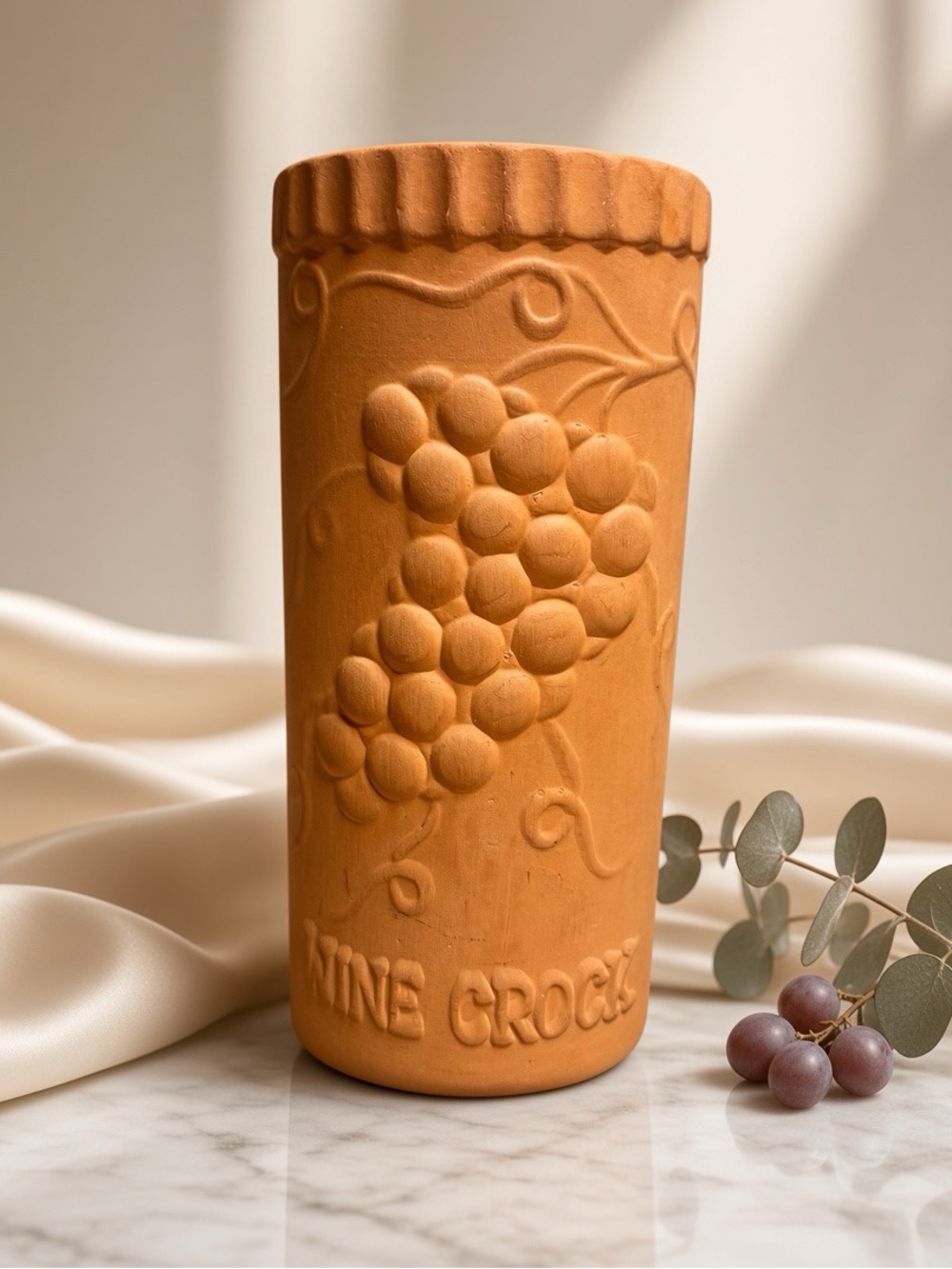 Vintage Gourmet-Topf Terracotta Wine Crock With Large Wine 9.5in Kitchen Brique